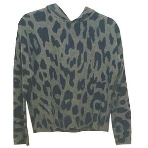 360 SKULL CASHMERE Carson sweater 99627 leopard hoodie black olive women's‎ XS
